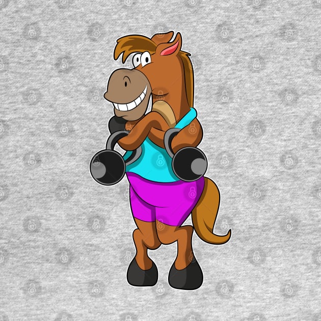 Horse at Laughing with Dumbbells by Markus Schnabel